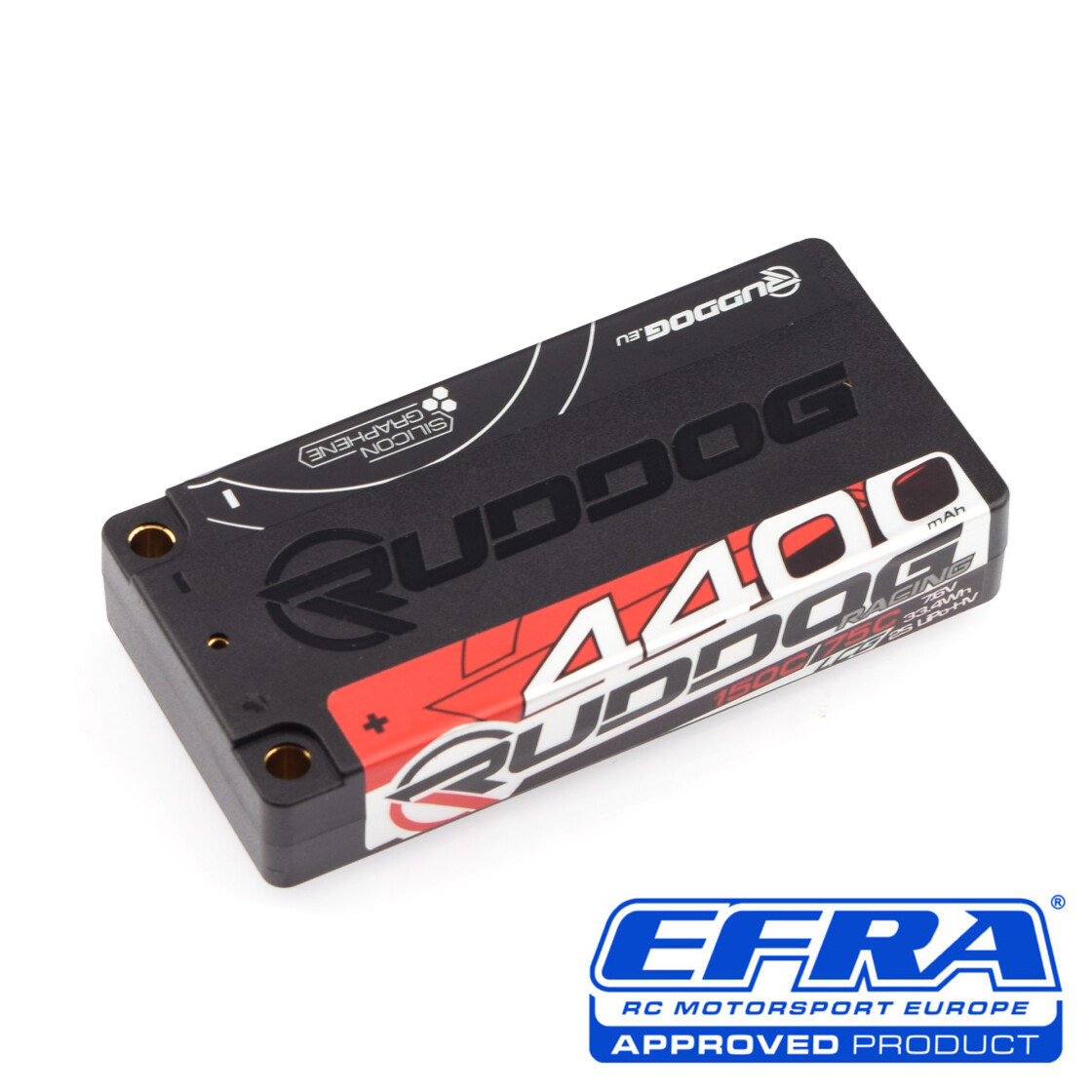 (image for) RUDDOG Racing 4400mAh 150C/75C 7.6V LCG Short Stick Pack LiPo-HV Battery